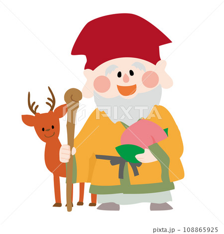 かわいい寿老人のベクターイラスト 108865925