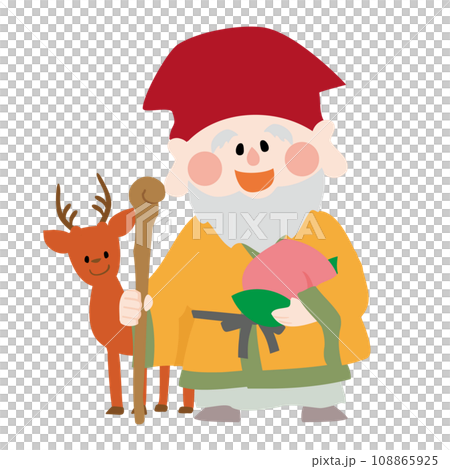 かわいい寿老人のベクターイラスト 108865925