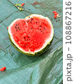 スイカ割り　割られたスイカ 108867216
