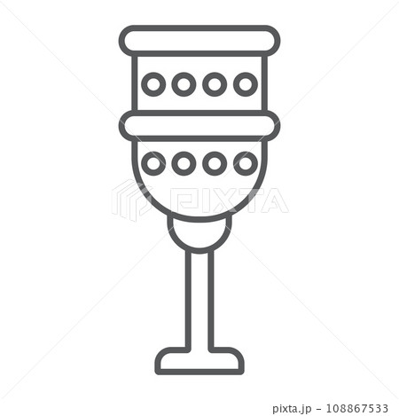 Holy chalice thin line icon, religion and prayer, religion cup sign, vector graphics, a linear pattern on a white background, eps 10. Holy chalice thin line icon, religion and prayer, religion cup sign, vector graphics, a linear pattern on a white background, eps 10. 108867533