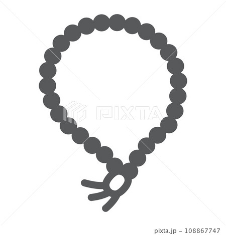 Misbaha glyph icon, ramadan and dhikr, muslim tasbih sign, vector graphics, a solid pattern on a white background, eps 10. Misbaha glyph icon, ramadan and dhikr, muslim tasbih sign, vector graphics, a solid pattern on a white background, eps 10. 108867747