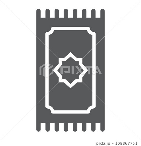 Prayer Rug glyph icon, ramadan and islam, prayer carpet sign, vector graphics, a solid pattern on a white background, eps 10. 108867751