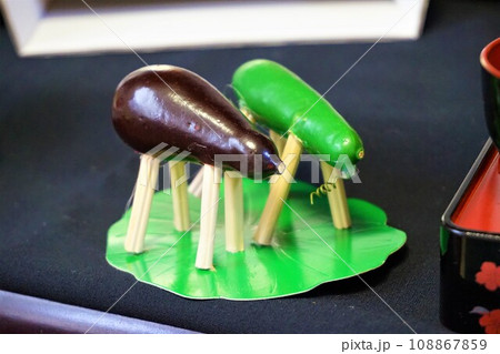 精霊馬　精霊牛　牛馬　お盆　精霊棚　盆棚　仏壇　 108867859