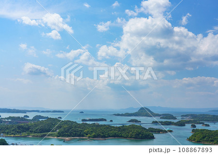 展望台からの天草五橋 九州熊本観光 展望台からの天草五橋 九州熊本観光 108867893