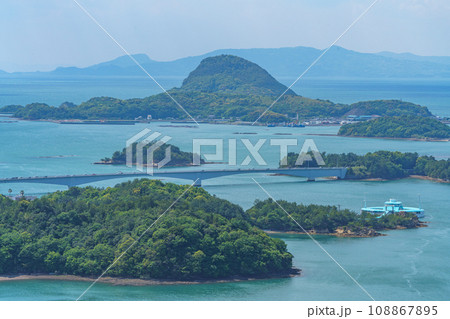 展望台からの天草五橋 九州熊本観光 108867895