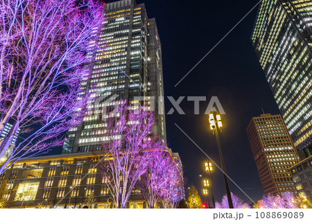 イルミネーションの丸の内ビジネス街 東京夜景 イルミネーションの丸の内ビジネス街 東京夜景 108869089