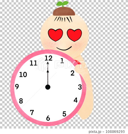 Cartoon animal clock, teaching materials 108869293