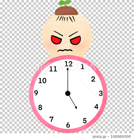 Cartoon animal clock, teaching materials 108869300