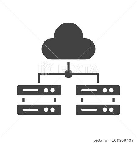 Multiple Cloud Servers icon vector image. Multiple Cloud Servers icon vector image. 108869405