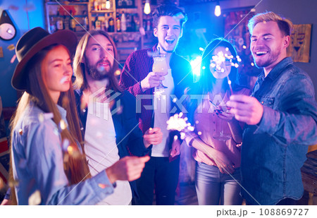 Selfie Time.Young Group of Friends Partying In A Nightclub And Toasting Drinks. Happy Young People. Selfie Time.Young Group of Friends Partying In A Nightclub And Toasting Drinks. Happy Young People. 108869727