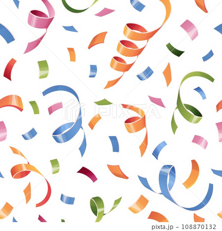 Seamless pattern with firecrackers, fireworks, confetti, serpentine. Background with festive items for birthday. Festive texture for wrapping paper, cards, fabric, wallpaper. Seamless pattern with firecrackers, fireworks, confetti, serpentine. Background with festive items for birthday. Festive texture for wrapping paper, cards, fabric, wallpaper. 108870132
