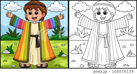 Christian Joseph Coloring Page Illustration Christian Joseph Coloring Page Illustration 108870139