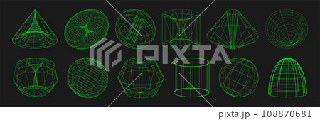 Cyber distorted shapes, retro punk design...のイラスト素材 [108870681] - PIXTA
