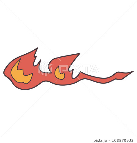 火炎放射器から放射されているような横に飛び出している炎のイラスト 火炎放射器から放射されているような横に飛び出している炎のイラスト 108870932