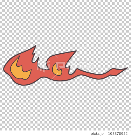 火炎放射器から放射されているような横に飛び出している炎のイラスト 火炎放射器から放射されているような横に飛び出している炎のイラスト 108870932
