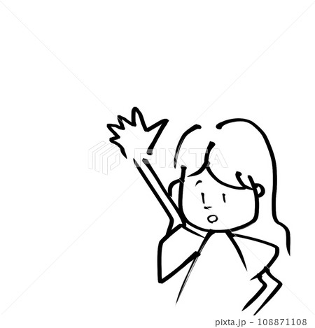 手を上げる女の子　イラスト 108871108