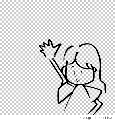 手を上げる女の子　イラスト 108871108