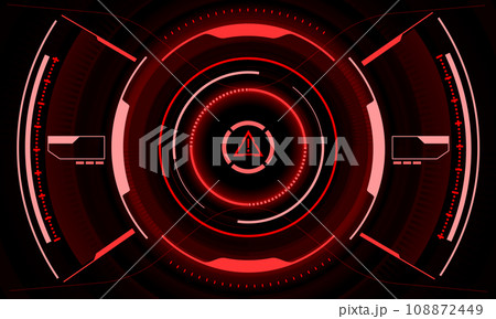 HUD red sci-fi interface screen view geometric design virtual reality futuristic technology creative display vector HUD red sci-fi interface screen view geometric design virtual reality futuristic technology creative display vector 108872449