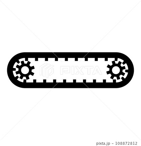 Strap for engine toothed belt for gears cambelt timing gas distribution mechanism icon black color vector illustration image flat style Strap for engine toothed belt for gears cambelt timing gas distribution mechanism icon black color vector illustration image flat style 108872812