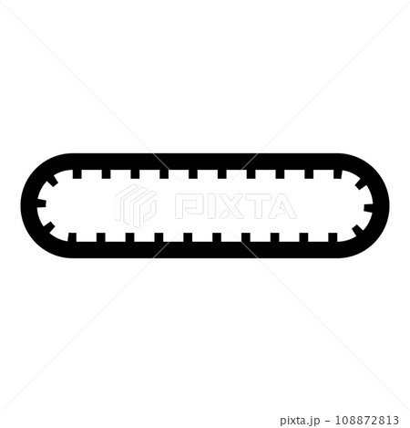 Strap for engine toothed belt for gear cambelt timing gas distribution mechanism icon black color vector illustration image flat style 108872813