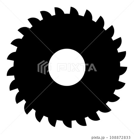 Round knife millstone circular saw disc icon black color vector illustration image flat style 108872833