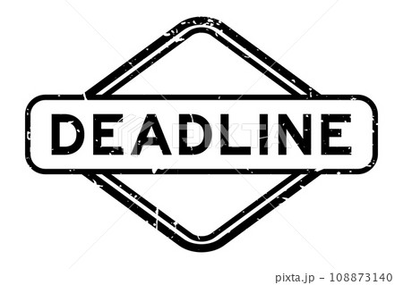 Grunge black deadline word rubber seal stamp on white background 108873140