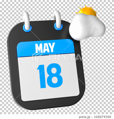 icon calendar 3d render of day icon calendar 3d render of day 108874500