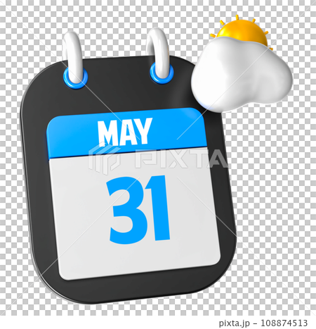 icon calendar 3d render of day icon calendar 3d render of day 108874513