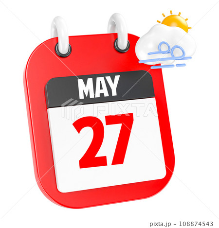 icon calendar 3d render of day icon calendar 3d render of day 108874543