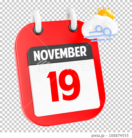 icon calendar 3d render of day icon calendar 3d render of day 108874555