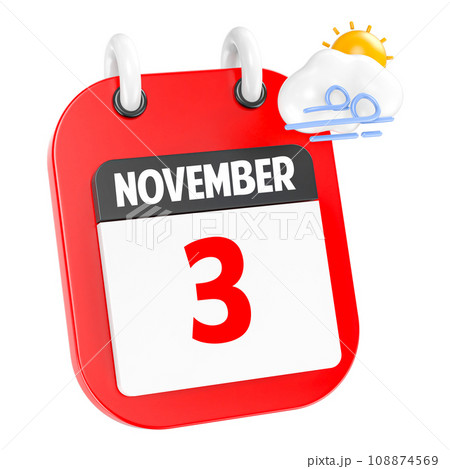 icon calendar 3d render of day 108874569