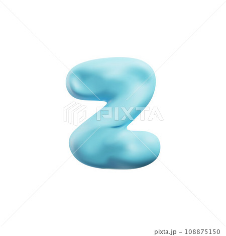 Plasticine molded letter Z. Plasticine molded letter Z. 108875150