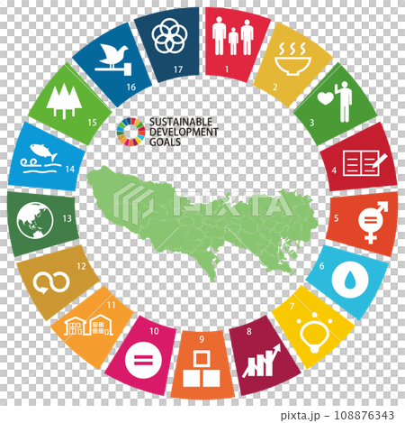 SDGs icon and Tokyo SDGs icon and Tokyo 108876343