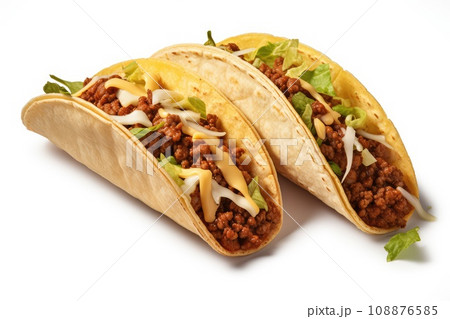 Tacos Baked with Cheese, Corn Vegetable Tacos, Traditional Mexican Food Baked with Parmesan 108876585
