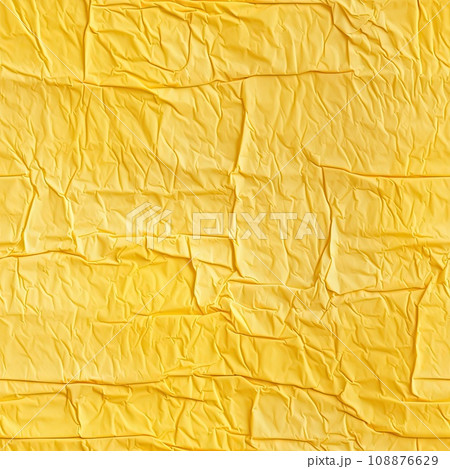 Yellow Glued Paper Texture with Creases Surface Grunge Effect 108876629