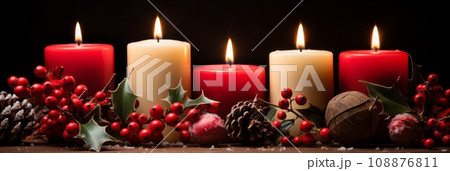 Christmas burning candles 108876811