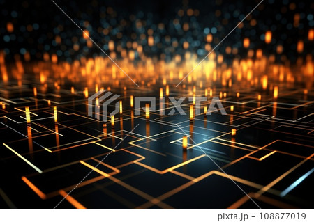 Abstract Background Technology, Virtual wave Futuristic, generative ai. 108877019