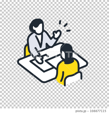 Simple vector icon illustration material of a woman consulting 108877115
