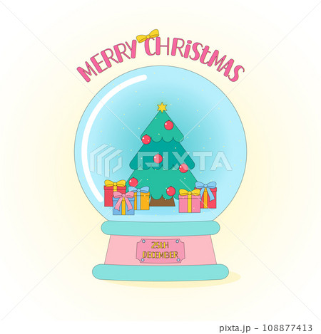 merry christmas snowglobe merry christmas snowglobe 108877413