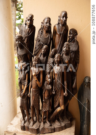 Tribal african wooden fugure used traditional ceremonies. 108877656