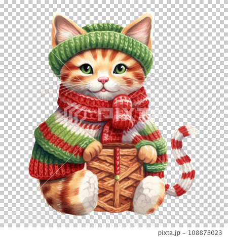 A watercolor cute cat christmas giftsA watercolor cute cat christmas gifts. A watercolor cute cat christmas giftsA watercolor cute cat christmas gifts. 108878023