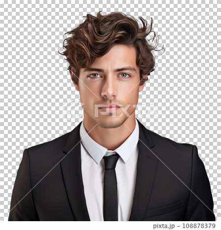 beautiful business man with curly short hair isolated beautiful business man with curly short hair isolated 108878379