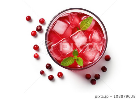 Hibiscus Tea, Dry Rose Drink, Cold Fruit Red Tea in Transparent Mug, Roselle Hibiscus Tea 108879638
