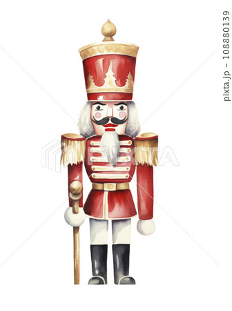 christmas nutcracker watercolor isolated christmas nutcracker watercolor isolated 108880139