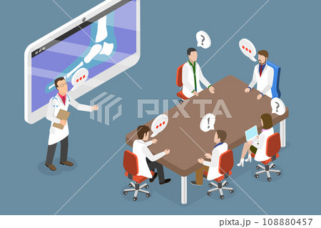 3D Isometric Flat Vector Illustration of Medical Conference 108880457