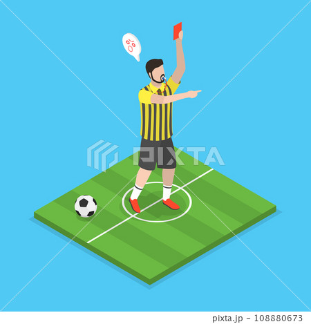 3D Isometric Flat Vector Illustration of Soccer Judge 108880673