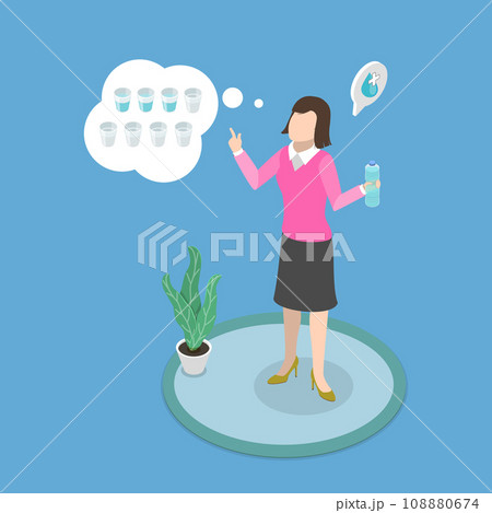 3D Isometric Flat Vector Illustration of Hydration 108880674