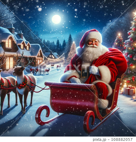 トナカイとサンタクロース 108882057