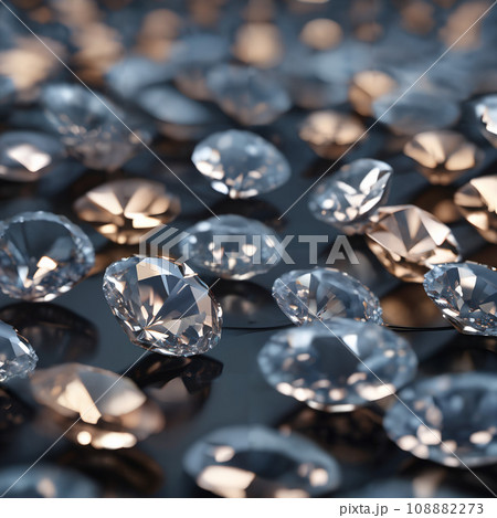 A group of diamonds on a black surface. A group of diamonds on a black surface. 108882273