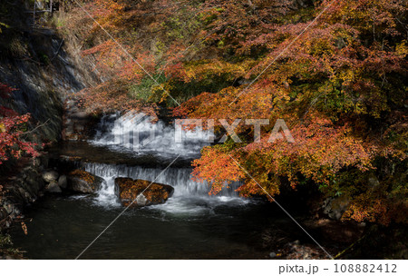 秋の紅葉の季節黒川温泉の風景 秋の紅葉の季節黒川温泉の風景 108882412